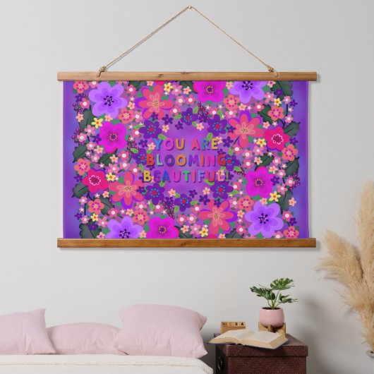 Je bloeit mooi! Boho Flowers Hangend Wandkleed (Slaapkamer)