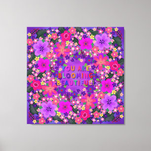Je bloeit mooie Boho-bloemen. Canvas Afdruk