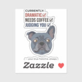 Je Blue Frenchie Oordeelt Grappig Ontwerp Sticker (Vel)