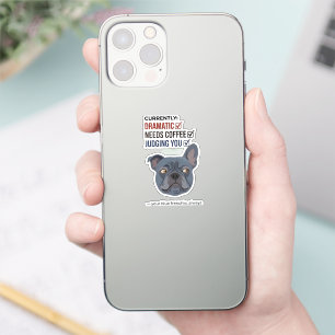 Je Blue Frenchie Oordeelt Grappig Ontwerp Sticker