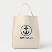 Je Boat naam Rope Anchor Eco-Friendly Grocery Tote Bag (Voorkant)