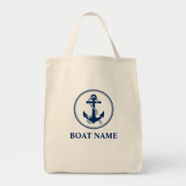 Je Boat naam Rope Anchor Eco-Friendly Grocery Tote Bag