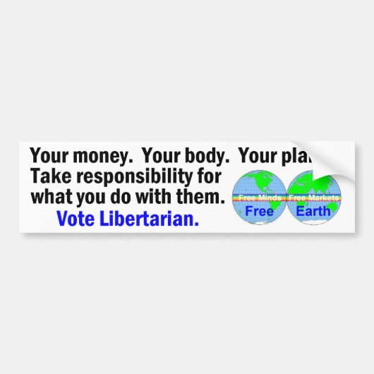Je Body Money Planet Bumpersticker (Voorkant)