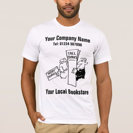 Je Boekwinkel. Boekverkoper T-shirt (Voorkant)
