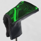 Je boort en vouwt groen op donker. golfheadcover (3/4 voorkant)