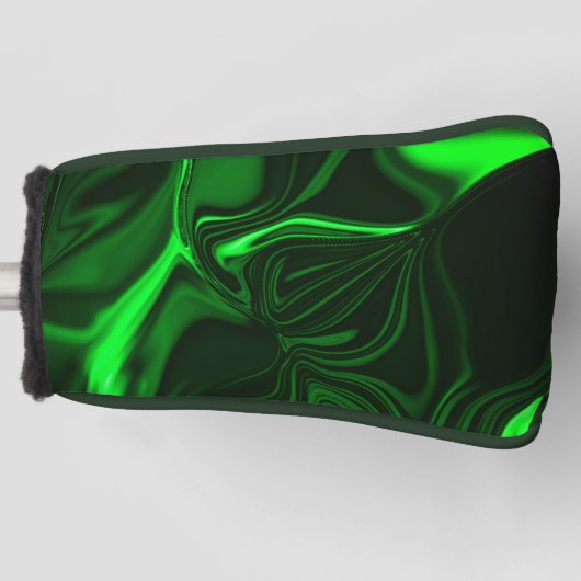Je boort en vouwt groen op donker. golfheadcover (Voorkant)