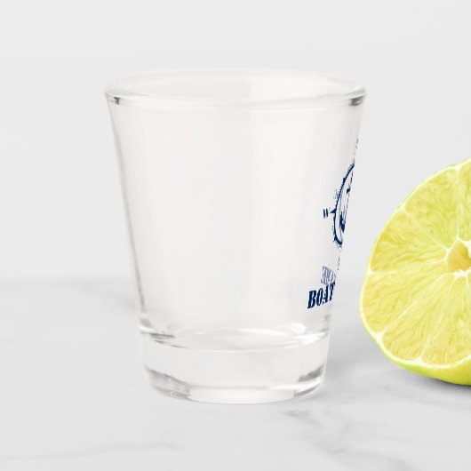 Je boot Name Navy Blue Compass Anchor Shot Glas (Links)