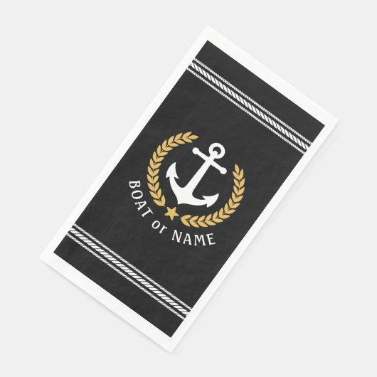 Je boot of familienaam Anchor Laurel Rope Black Servet (Hoek)