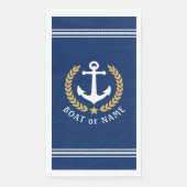 Je boot of familienaam Anchor Laurel Rope Blue Servet (Voorkant)