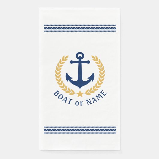 Je boot of familienaam Anchor Laurel Rope Stripe Servet (Voorkant)