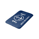 Je boot of familienaam Seahorse Anchor Navy Blue Badmat (Gekanteld)