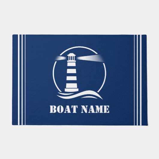 Je boot of naam Classic Nautical Lighthouse Deurmat (Voorkant)