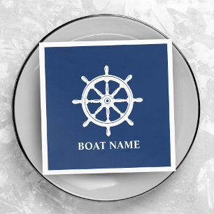 Je boot of naam verzendt wiel Helm Navy Blue Servet