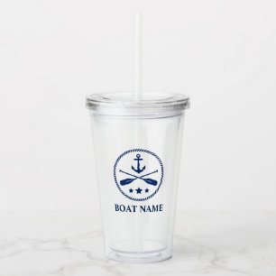Je bord of naam Anchor & Oars - Paddles Sippy Acryl Drinkbeker