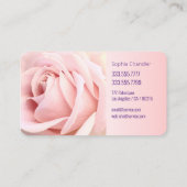 Je Bord roze rozen koninklijke Paarse tekst Visitekaartje (Achterkant)