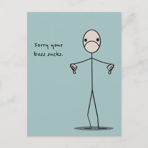 Je boss Sucks Briefkaart