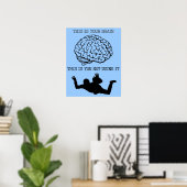 Je brein op skydiven Funny Poster Sign Print (Thuiskantoor)
