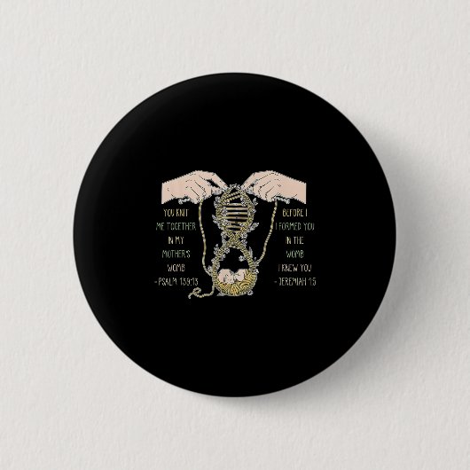 Je breit me samen in het baarmoederontwerp van mij ronde button 5,7 cm (Voorkant)