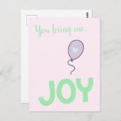 Je brengt me vreugde - schattige ballon briefkaart (Voorkant / Achterkant)