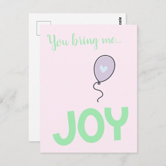 Je brengt me vreugde - schattige ballon briefkaart (Voorkant / Achterkant)