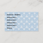 Je brief, Monogram. Bleek blauw Damaspatroon. Visitekaartje (Achterkant)