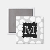 Je brief, Monogram. Stippen met Black Splat. Magneet (Voorkant / Achterkant)