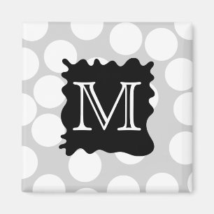 Je brief, Monogram. Stippen met Black Splat. Magneet
