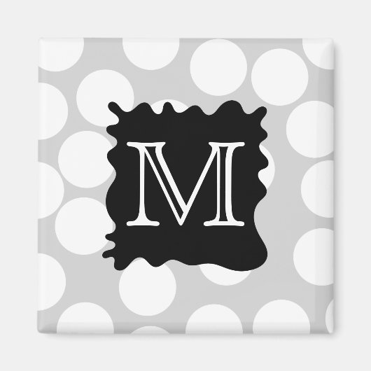 Je brief, Monogram. Stippen met Black Splat. Magneet (Voorkant)