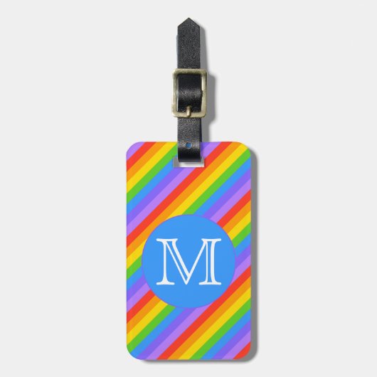 Je brief, regenboogstripes Monogram. Bagagelabel (Voorkant verticaal)