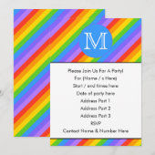Je brief, regenboogstripes Monogram. Kaart (Voorkant / Achterkant)