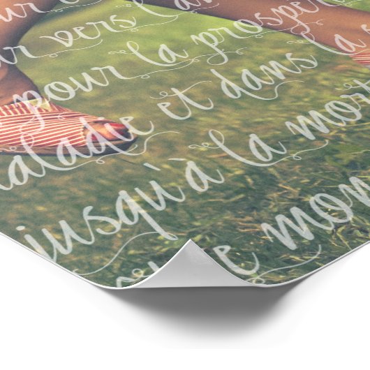 Je bruiloft foto en het Franse bruiloft script Poster (Hoek)