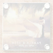 Je bruiloft foto Keepslag Glazen Onderzetter (Achterkant)