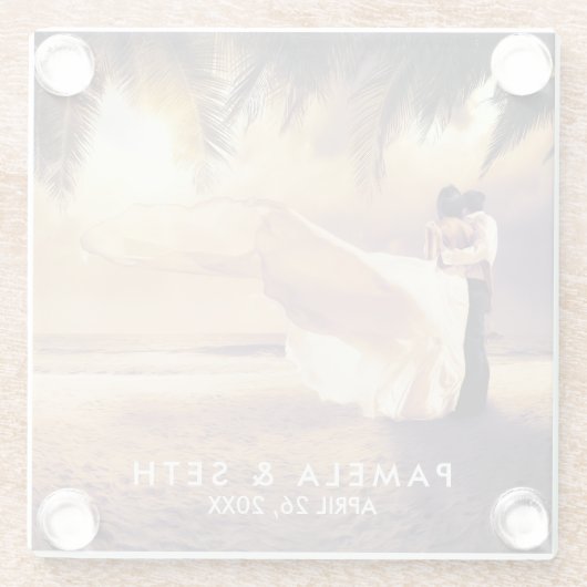 Je bruiloft foto Keepslag Glazen Onderzetter (Achterkant)