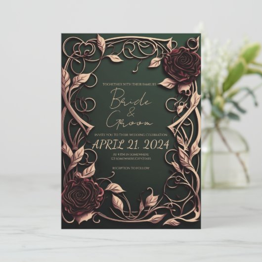 Je bruiloft loopt uit met een gotische stijl kaart (Staand voorkant)