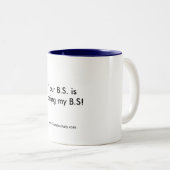 Je BS verhoogt mijn BS Tweekleurige Koffiemok (Voorkant rechts)