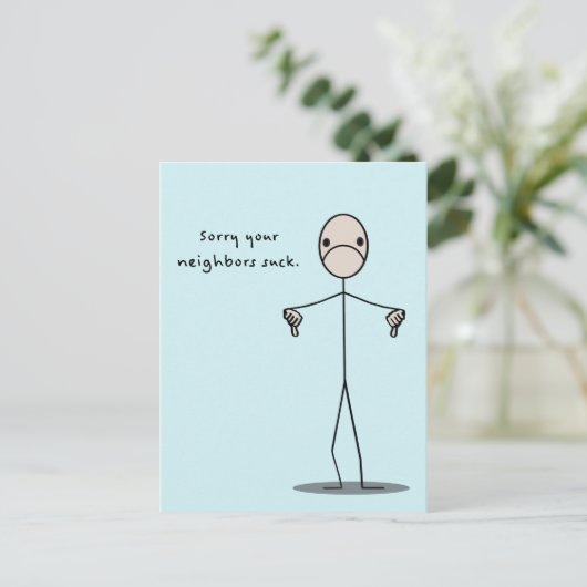 Je buren zuigen briefkaart (Staand voorkant)