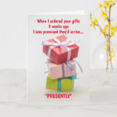 Je cadeautjes komen er nu... kaart (Gele Bloem)