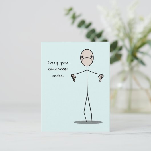 Je collega is klote briefkaart (Staand voorkant)