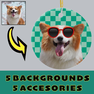 Je Corgi-hond Foto met Leuke Digitale Accessoires Keramisch Ornament
