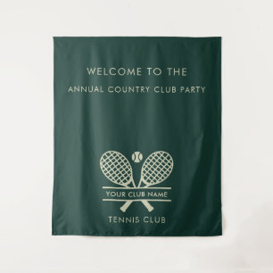 Je Country Club Naam Tennis Team Evenementen Groen Wandkleed