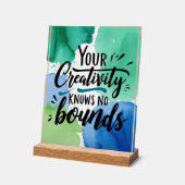 Je creativiteit kent geen grenzen acryl bord (Hoek)