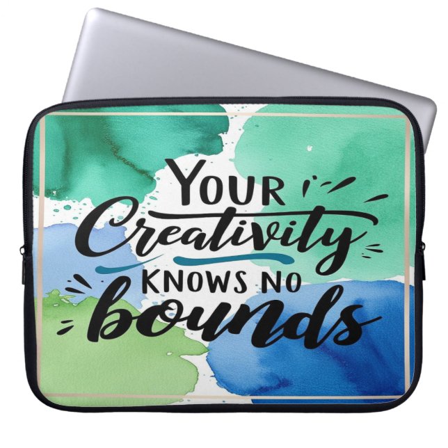 Je creativiteit kent geen grenzen laptop sleeve (Voorkant)