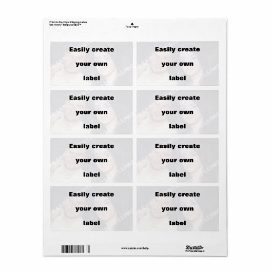 Je creëer je label gemakkelijk. Verwijder de grote (Full Sheet)