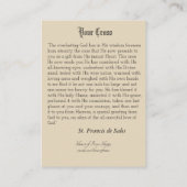 Je Cross Prayer St. Francis de Sales Heilige Kaart Visitekaartje (Achterkant)