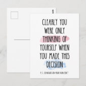 Je dacht duidelijk alleen aan jezelf briefkaart (Voorkant / Achterkant)