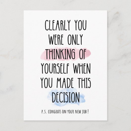 Je dacht duidelijk alleen aan jezelf briefkaart (Voorkant)