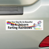 je dag is zo mooi als eenhoorn die regenbogen afsc bumpersticker (Op auto)