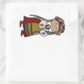 Je dansen meisje in Oekraïense folk jurk Ovale Sticker (Tas)