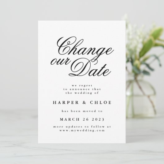 Je datum wijzigen save the date (Staand voorkant)