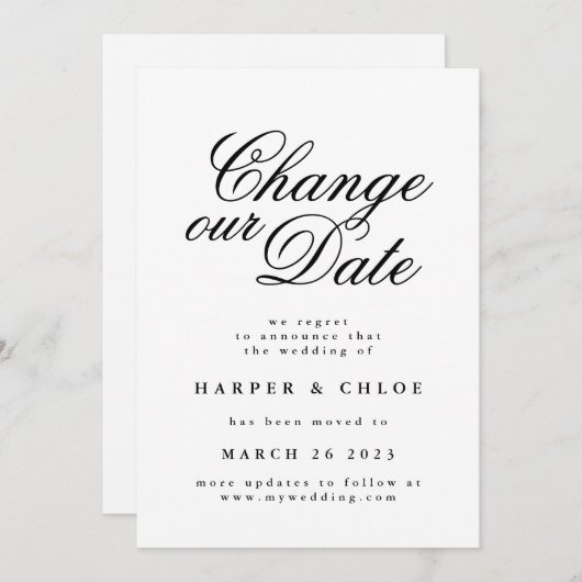 Je datum wijzigen save the date (Voorkant / Achterkant)